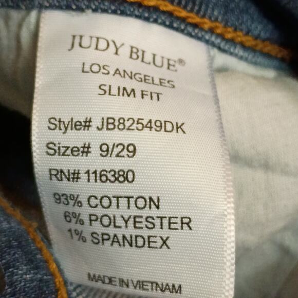 Judy Blue Women 9/29 "Huntington" Dark Wash Slim Fit Stretch Denim Jeans - Picture 6 of 7